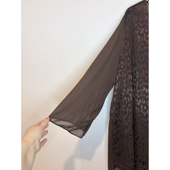 Lane Bryant Intimates Metallic Brown Leopard Print Robe Cover Size 26/28 4X - Picture 4 of 6
